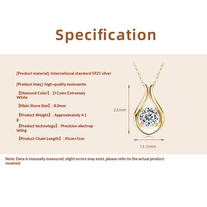 Minimalist Versatile And Sophisticated Waterdrop Moissanite Pendant For Women
