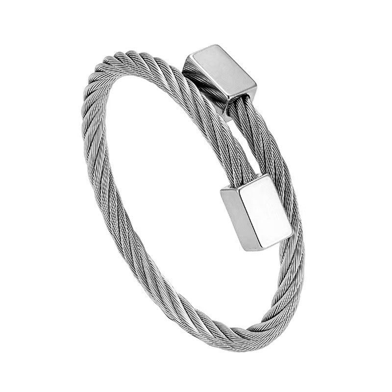 Personalized Stainless Steel Woven Geometric Bracelet