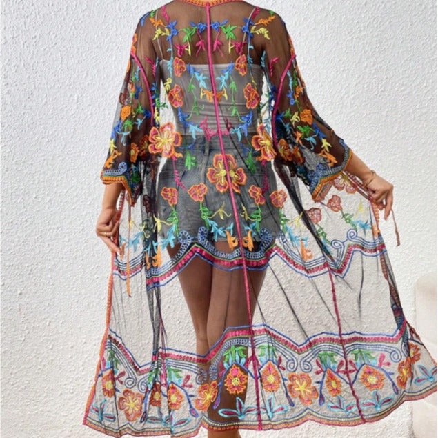 Women's Lace Hollow-out Crochet Cardigan Beach Resort Tunic