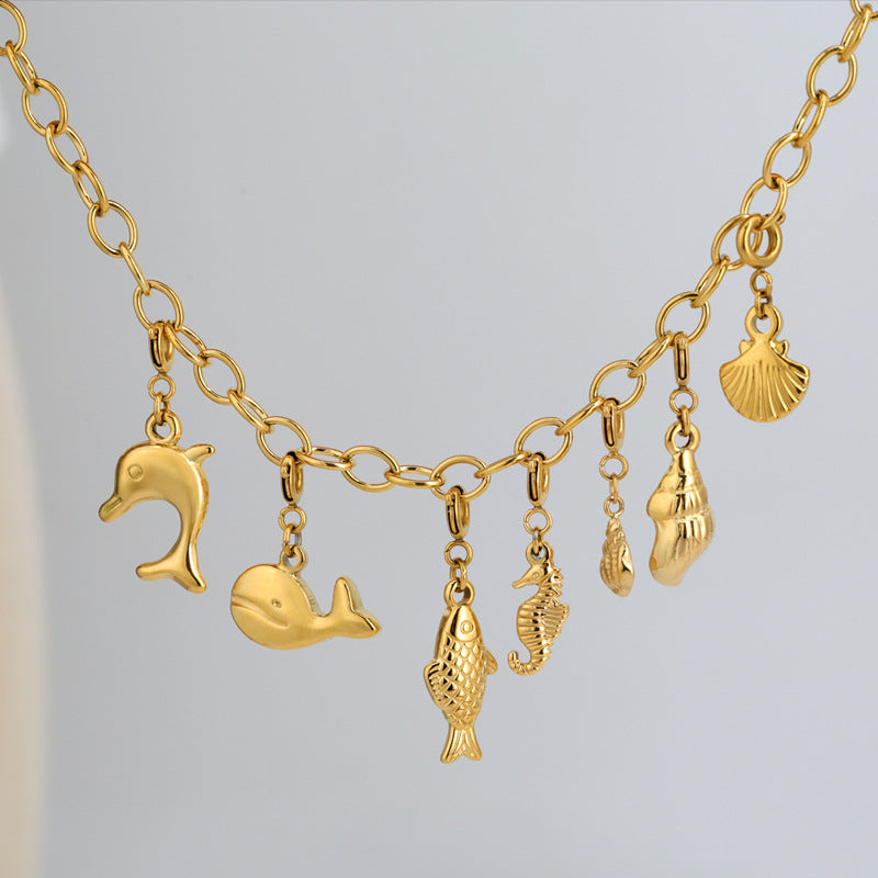 Stainless Steel Marine Life Starfish Shells Conch And Hearts