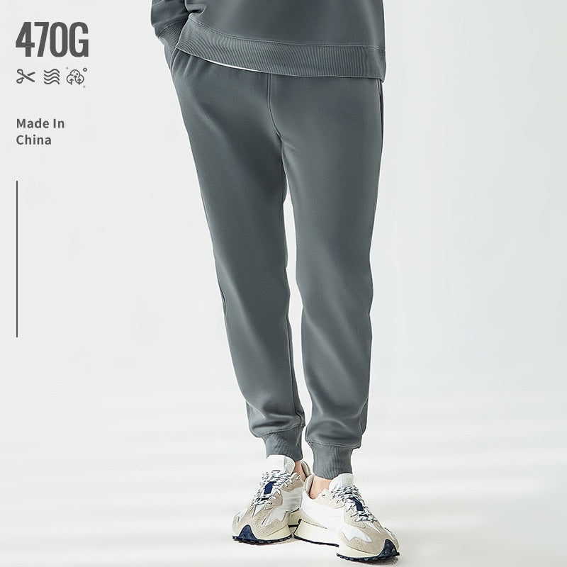 Closed Drawstring Thickened Fleece-lined Male And Female Trendy Brand Casual Tappered Sweatpants