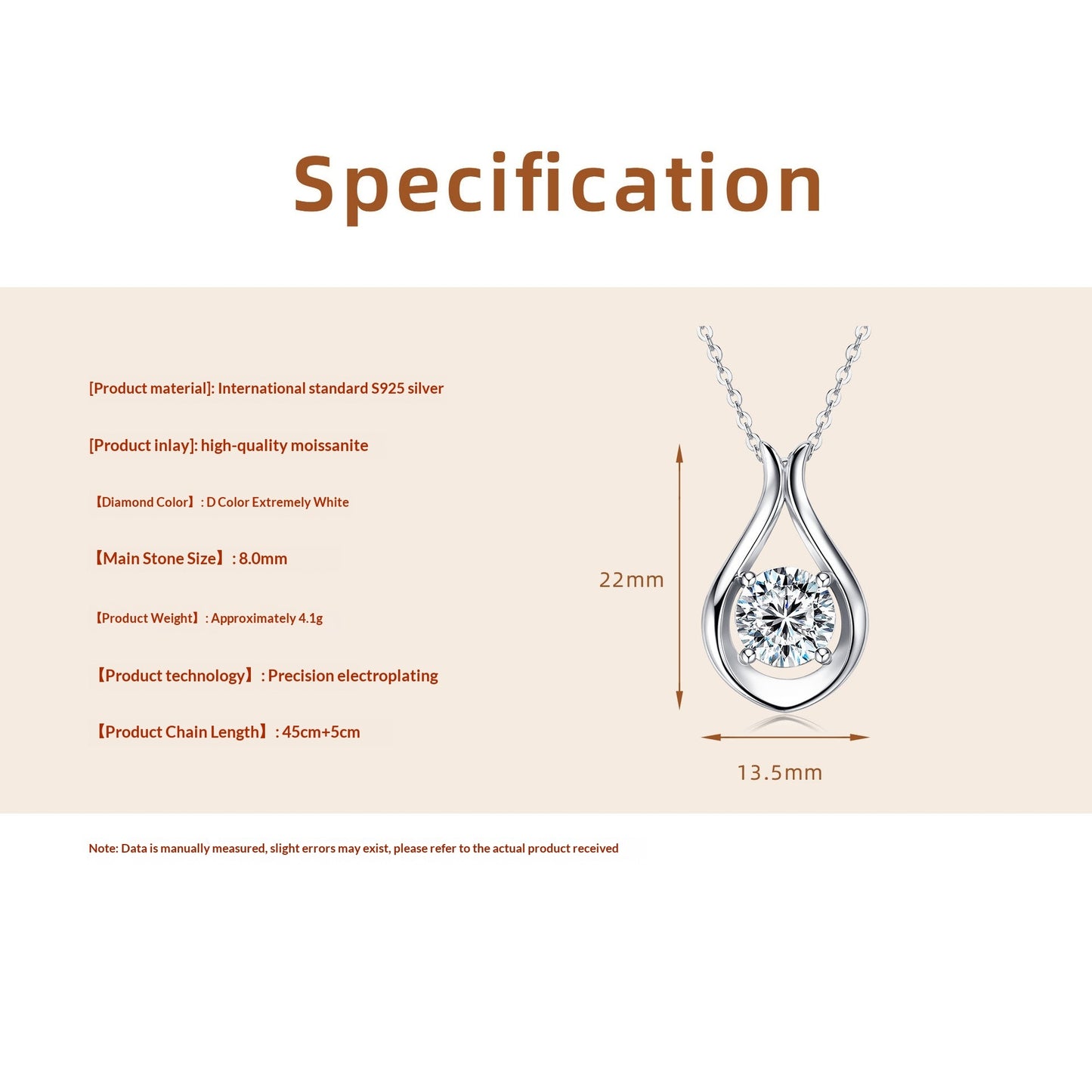 Minimalist Versatile And Sophisticated Waterdrop Moissanite Pendant For Women
