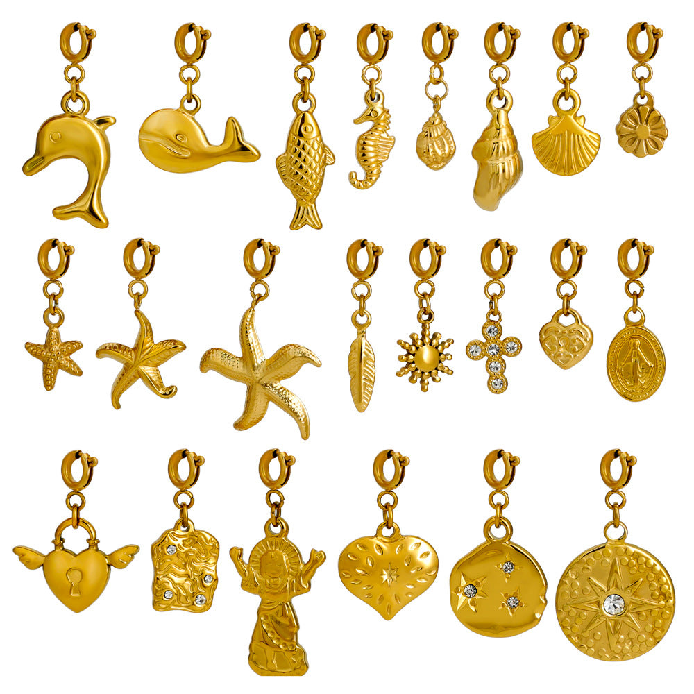 Stainless Steel Marine Life Starfish Shells Conch And Hearts