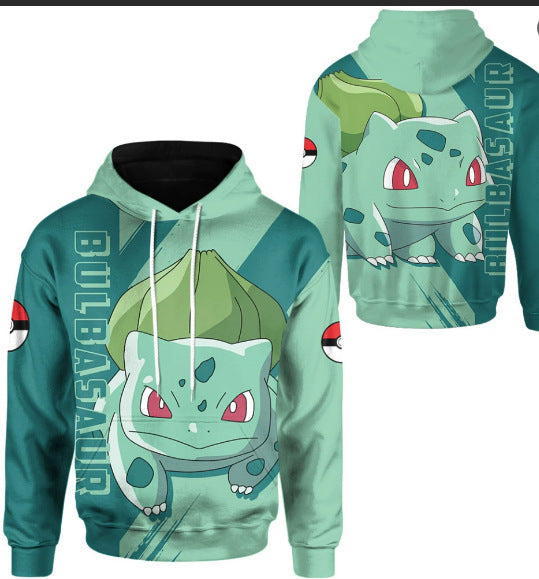 Simulated Street-style Digital-print Hooded Sweatshirt For Foreign Trade
