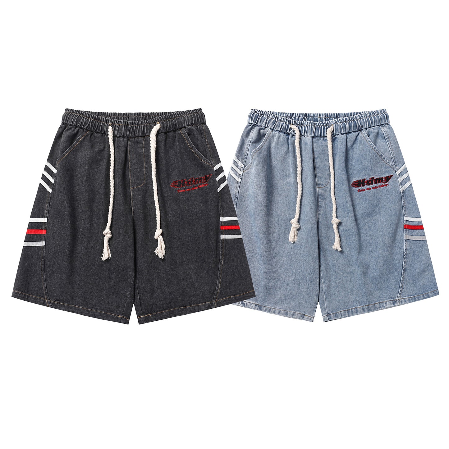 American Washed Design Sense Baggy Denim Shorts