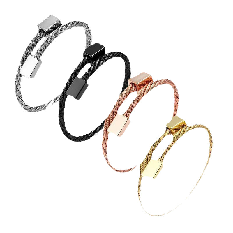 Personalized Stainless Steel Woven Geometric Bracelet