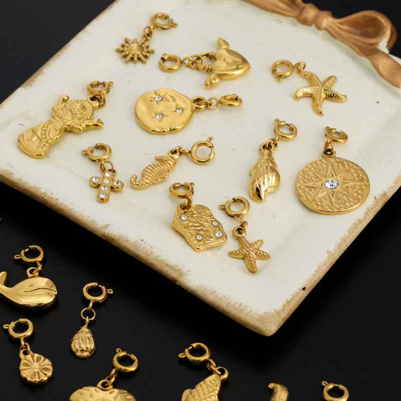 Stainless Steel Marine Life Starfish Shells Conch And Hearts