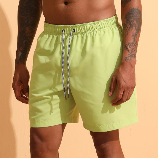 Solid Color Lined Men Swim Trunkscomfortable No Awkward Bulges Relaxed Fit And Quick Drying
