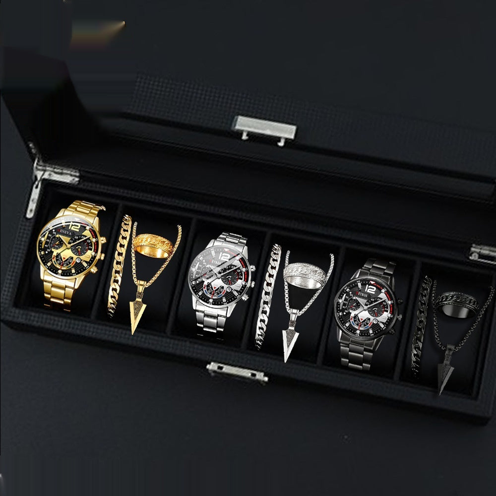 12-set Men's Watches  Fashionable Multi-color Assortment Of Quartz Men's Watches