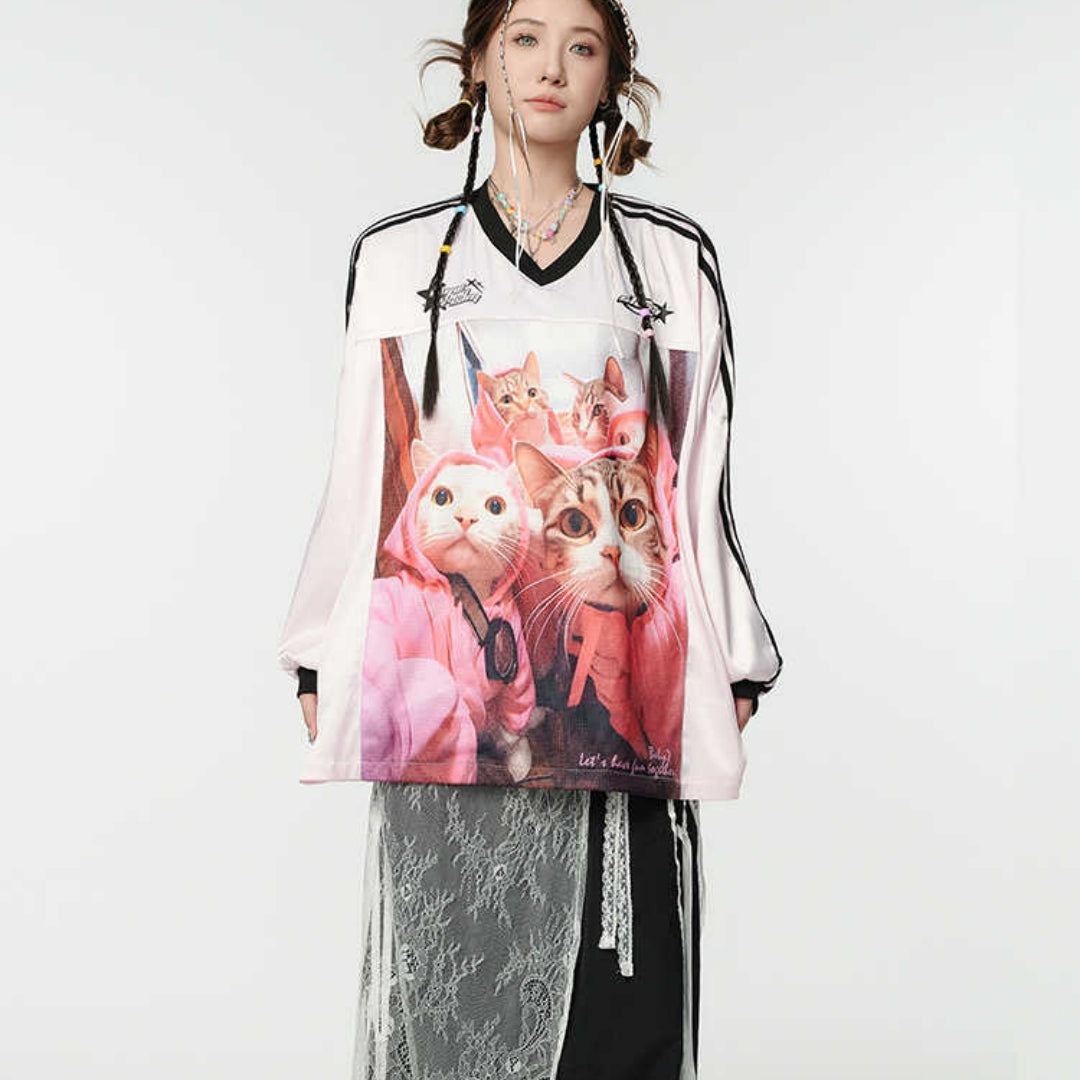 Women's Casual Printed American High-street Loose Top